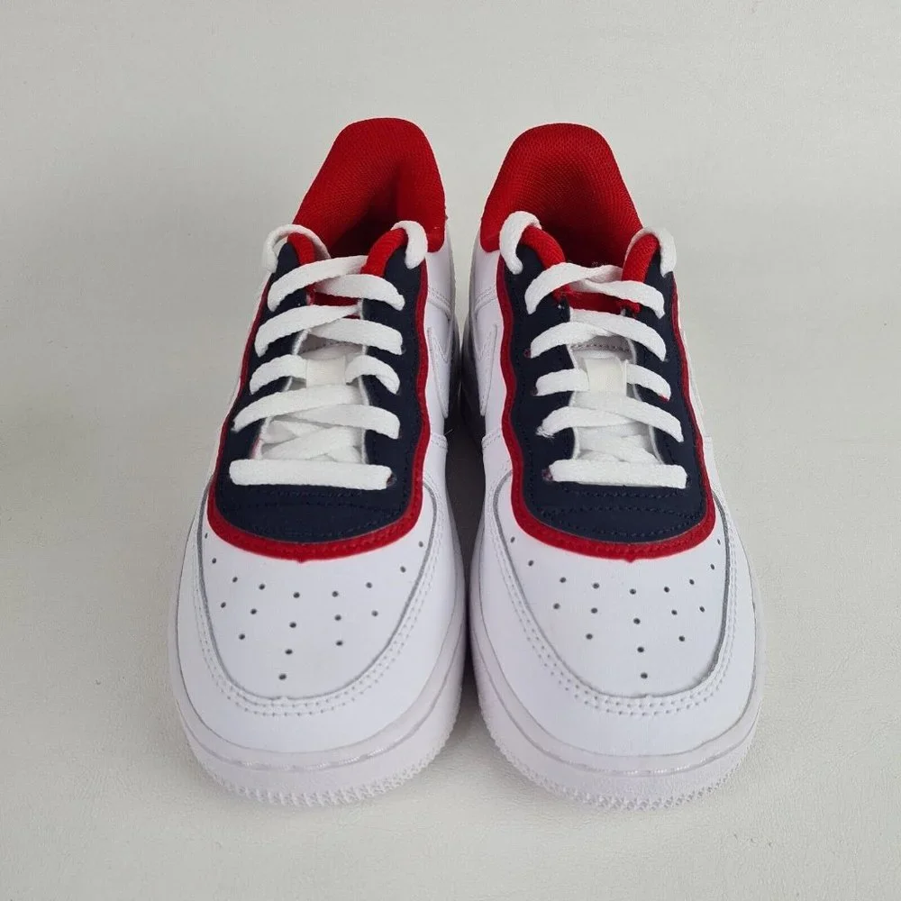 NIKE AIR FORCE 1 LV8 1 DBL White Sneakers Boys Shoes - Picture 3 of 11